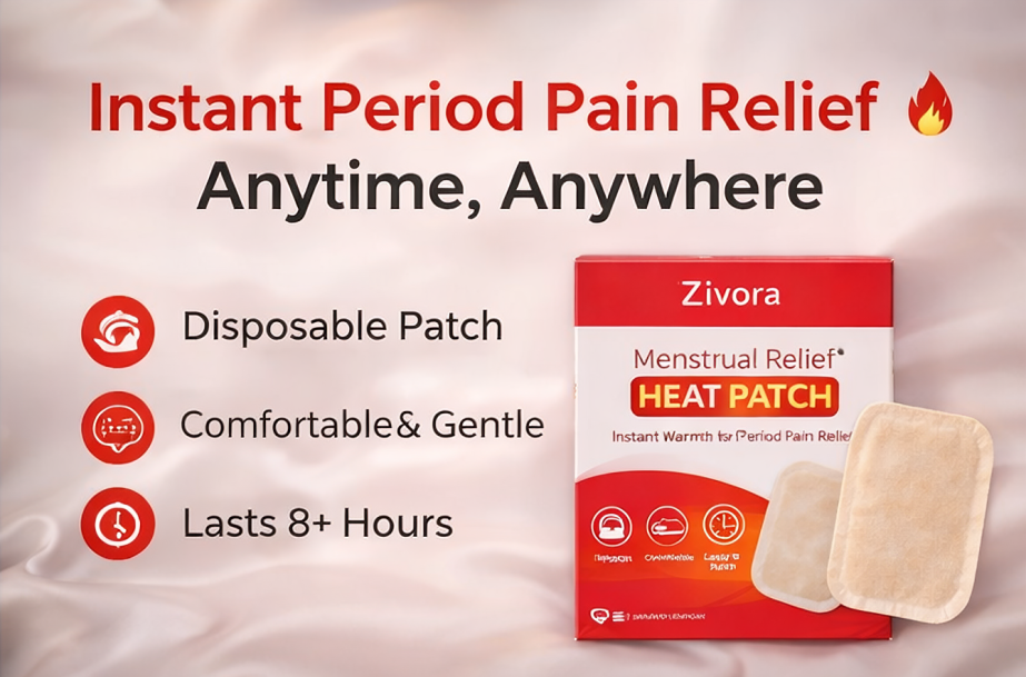 Zivora Menstrual Pain Relief Heat Patch – Instant Comfort for Period Cramps